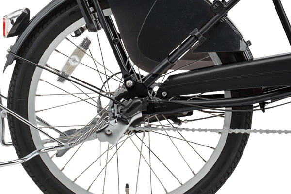 スピードに合わせたギアチェンジでラクラク走行＆省エネを実現。