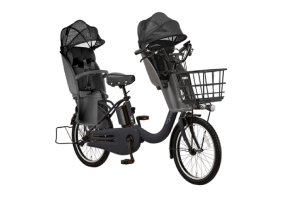 マットチャコールブラック／3人乗り用チャイルドシート付きギュット・クルームR・DX［内装3段変速］［20インチ］［クラスSキャリア］