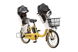 ミュートイエロー／3人乗り用チャイルドシート付きギュット・クルームR・DX［内装3段変速］［20インチ］［クラスSキャリア］