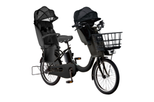 マットチャコールブラック／3人乗り用チャイルドシート付きギュット・クルームR・DX［内装3段変速］［20インチ］［クラス27キャリア］