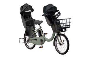 マットオリーブ／3人乗り用チャイルドシート付きギュット・クルームR・DX［内装3段変速］［20インチ］［クラスSキャリア］