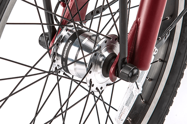 ホイールセンサー内蔵により、「防水性UP」＆「駐輪時に破損しにくい」のでメンテナンスも楽に。