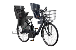 マットジェットブラック／3人乗り用チャイルドシート付きギュット・アニーズ・DX・26［内装3段変速］［26インチ］