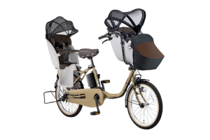 マットオーツベージュ／3人乗り用チャイルドシート付きギュット・クルーム・DX［内装3段変速］［20インチ］［クラスSキャリア］