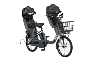 マットブルー×ライトブルー／3人乗り用チャイルドシート付きギュット・クルームF・EX［内装3段変速］［20インチ］［クラスSキャリア］［押し歩きモード］