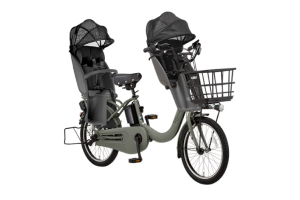 マットオリーブ／3人乗り用チャイルドシート付きギュット・クルームR・EX［内装3段変速］［20インチ］［クラスSキャリア］［押し歩きモード］