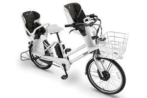 E.XBKホワイト／3人乗り用チャイルドシート付きbikke GRI dd（ビッケグリdd）［内装3段変速］［クラス27キャリア］［3人乗り対応］