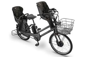 E.XBKダークグレー／3人乗り用チャイルドシート付きbikke GRI dd（ビッケグリdd）