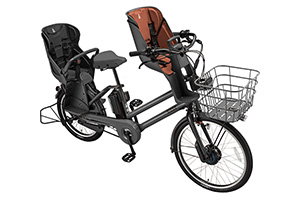 E.XBKダークグレー／3人乗り用チャイルドシート付きbikke GRI dd（ビッケグリdd）［内装3段変速］［クラス27キャリア］［3人乗り対応］