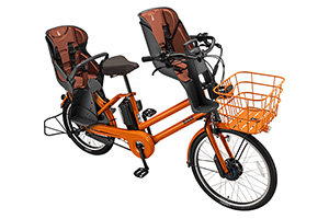 E.Xアンバーオレンジ／3人乗り用チャイルドシート付きbikke GRI dd（ビッケグリdd）［内装3段変速］［クラス27キャリア］［3人乗り対応］