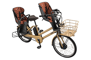 E.Xランドベージュ／3人乗り用チャイルドシート付きbikke GRI dd（ビッケグリdd）［内装3段変速］［クラス27キャリア］［3人乗り対応］