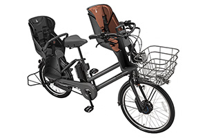 E.XBKダークグレー(2020モデル)／3人乗り用チャイルドシート付きbikke GRI dd（ビッケグリdd）［内装3段変速］［クラス27キャリア］［3人乗り対応］