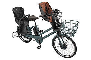 T.Xディープグリーン(2020モデル)／3人乗り用チャイルドシート付きbikke GRI dd（ビッケグリdd）［内装3段変速］［クラス27キャリア］［3人乗り対応］
