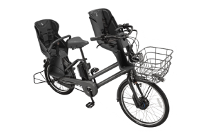 E.XBKダークグレー(2023モデル)／3人乗り用チャイルドシート付きbikke GRI dd（ビッケグリdd）［内装3段変速］［クラス27キャリア］［3人乗り対応］