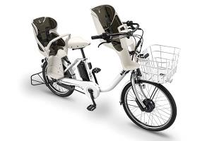 E.XBKホワイト(2018)／3人乗り用チャイルドシート付きbikke MOB dd（ビッケモブdd）［内装3段変速］［20インチ］［クラス27キャリア］