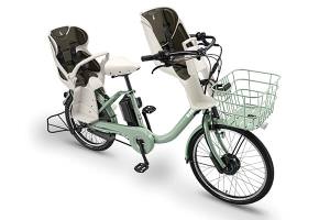 E.XBKグリーン(2018)／3人乗り用チャイルドシート付きbikke MOB dd（ビッケモブdd）［内装3段変速］［20インチ］［クラス27キャリア］