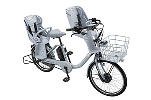 E.XBKブルーグレー／3人乗り用チャイルドシート付きbikke MOB dd（ビッケモブdd）［内装3段変速］［20インチ］［クラス27キャリア］