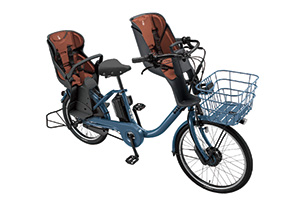 E.Xネイビーグレー／3人乗り用チャイルドシート付きbikke MOB dd（ビッケモブdd）［内装3段変速］［20インチ］［クラス27キャリア］