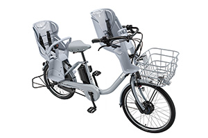 E.XBKブルーグレー(2020モデル)／3人乗り用チャイルドシート付きbikke MOB dd（ビッケモブdd）［内装3段変速］［20インチ］［クラス27キャリア］