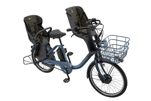 E.Xネイビーグレー(2023モデル)／3人乗り用チャイルドシート付きbikke MOB dd（ビッケモブdd）［内装3段変速］［20インチ］［クラス27キャリア］