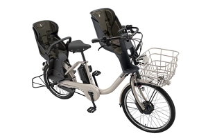 E.Xモルベージュ(2023モデル)／3人乗り用チャイルドシート付きbikke MOB dd（ビッケモブdd）［内装3段変速］［20インチ］［クラス27キャリア］