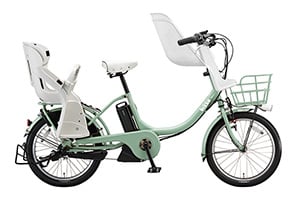 E.XBKグリーン／3人乗り用チャイルドシート付きbikke MOB e［内装3段変速］［20インチ］［クラス27キャリア］［3人乗り対応］