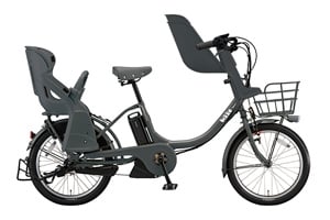 E.XBKダークグレー／3人乗り用チャイルドシート付きbikke MOB e-2018モデル-［内装3段変速］［20インチ］［クラス27キャリア］