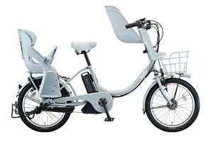 E.XBKブルーグレー／3人乗り用チャイルドシート付きbikke MOB e-2018モデル-［内装3段変速］［20インチ］［クラス27キャリア］