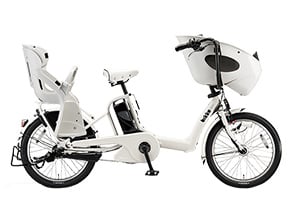 E.BKホワイト／3人乗り用チャイルドシート付きbikke POLAR e -2017モデル-［内装3段変速］［20インチ］［3人乗り対応］