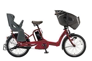 T.レトロレッド／3人乗り用チャイルドシート付きbikke POLAR e -2017モデル-［内装3段変速］［20インチ］［3人乗り対応］