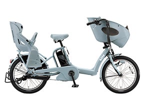 E.BKブルーグレー／3人乗り用チャイルドシート付きbikke POLAR e -2017モデル-［内装3段変速］［20インチ］［3人乗り対応］
