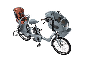 E.BKブルーグレー(2019モデル)／3人乗り用チャイルドシート付きbikke POLAR e（ビッケポーラーe）［内装3段変速］［20インチ］［3人乗り対応］
