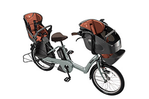 M.ソフトカーキ(2019モデル)／3人乗り用チャイルドシート付きbikke POLAR e（ビッケポーラーe）［内装3段変速］［20インチ］［3人乗り対応］