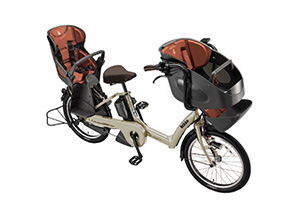 T.レトログレージュ(2019モデル)／3人乗り用チャイルドシート付きbikke POLAR e（ビッケポーラーe）［内装3段変速］［20インチ］［3人乗り対応］