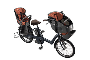 T.レトロブルー(2019モデル)／3人乗り用チャイルドシート付きbikke POLAR e（ビッケポーラーe）［内装3段変速］［20インチ］［3人乗り対応］