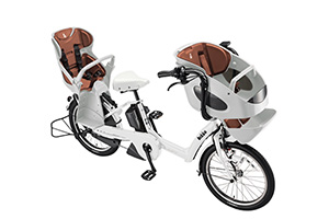 E.XBKホワイト(2020モデル)／3人乗り用チャイルドシート付きbikke POLAR e（ビッケポーラーe）［内装3段変速］［20インチ］［3人乗り対応］