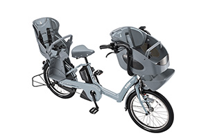 E.XBKブルーグレー(2020モデル)／3人乗り用チャイルドシート付きbikke POLAR e（ビッケポーラーe）［内装3段変速］［20インチ］［3人乗り対応］