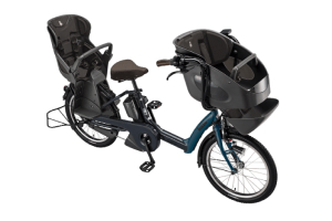 T.レトロブルー(2020モデル)／3人乗り用チャイルドシート付きbikke POLAR e（ビッケポーラーe）［内装3段変速］［20インチ］［3人乗り対応］