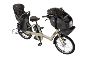 M.Xソフトカーキ(2020モデル)／3人乗り用チャイルドシート付きbikke POLAR e（ビッケポーラーe）［内装3段変速］［20インチ］［3人乗り対応］
