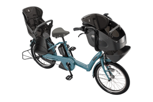 E.Xグリーンアッシュ(2024モデル）／3人乗り用チャイルドシート付きbikke POLAR e（ビッケポーラーe）