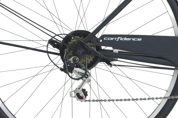 軽いギアと重いギアの幅が広く、広い範囲の変速調整が可能。