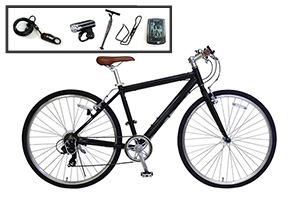 ストリートブラック／クロスバイク入門ワイドセット/cyma primer［アルミフレーム］［外装7段変速］