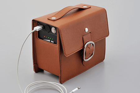 レザーバッグ型のバッテリー