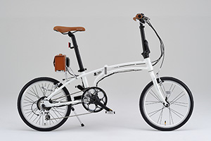 【サイズ交換ＯＫ】 折りたたみ電動 ほどよく DE01 ホワイト バッテリー6.6 20インチ 自転車本体