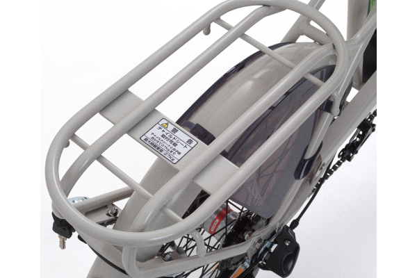 チャイルドシート取り付け可能なクラス27キャリア。