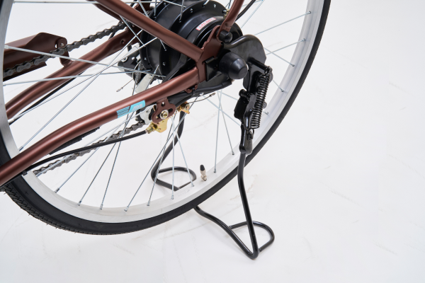 駐輪時が楽にできるL字型スタンド。