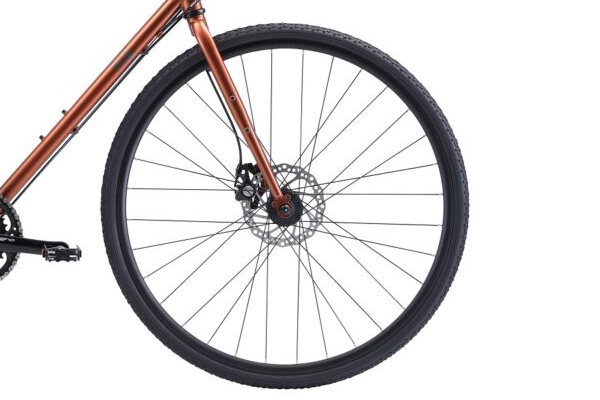 雨天時でも安心の制動力を誇る機械式ディスクブレーキ。