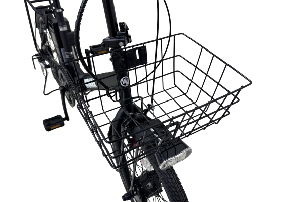 買物袋やA4バッグが入る幅広のカゴサイズ（上面　28.5×17.5、底面34.5×25.5×15.5cm）