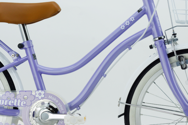 ブリヂストン　紫色 花柄デザイン キッズサイクル 自転車 本体 ブリヂストンエコキッズカラフル入荷しました。 | セオサイクル