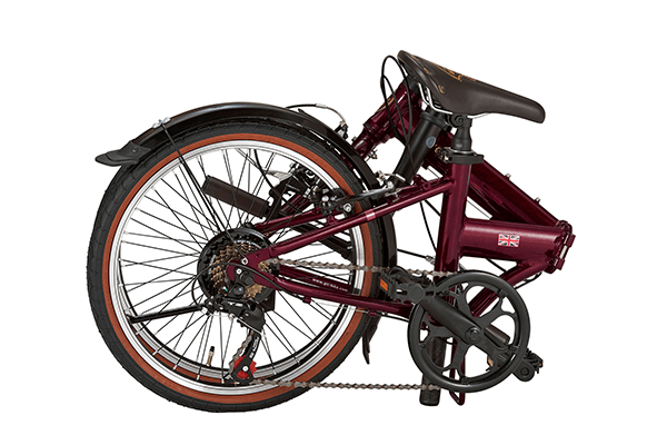 折りたたみ自転車 20インチ 赤×ブラウン AL-FDB207 Classical Rover(ローバー) 折りたたみ自転車 20インチ